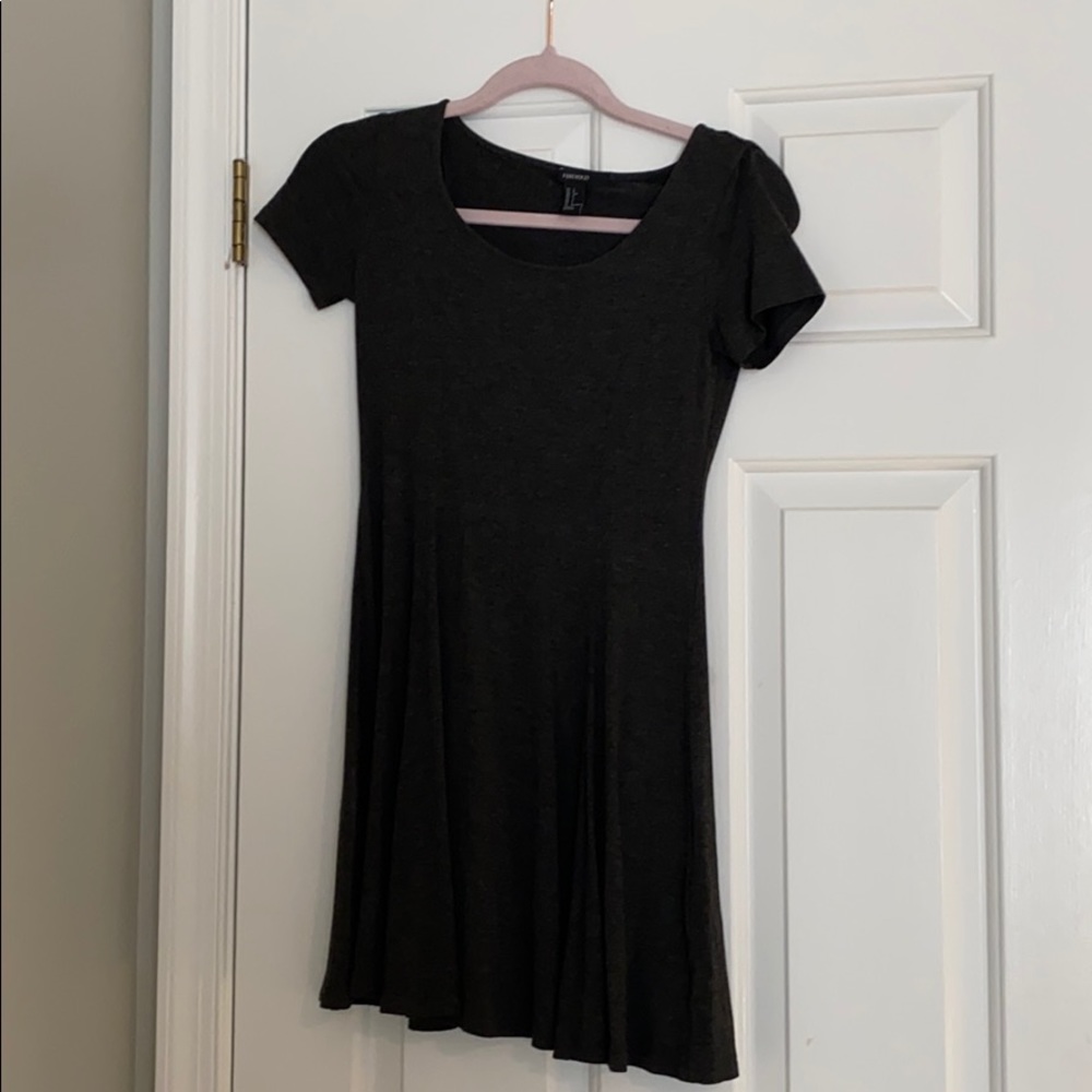 Grey Fitted T-shirt dress